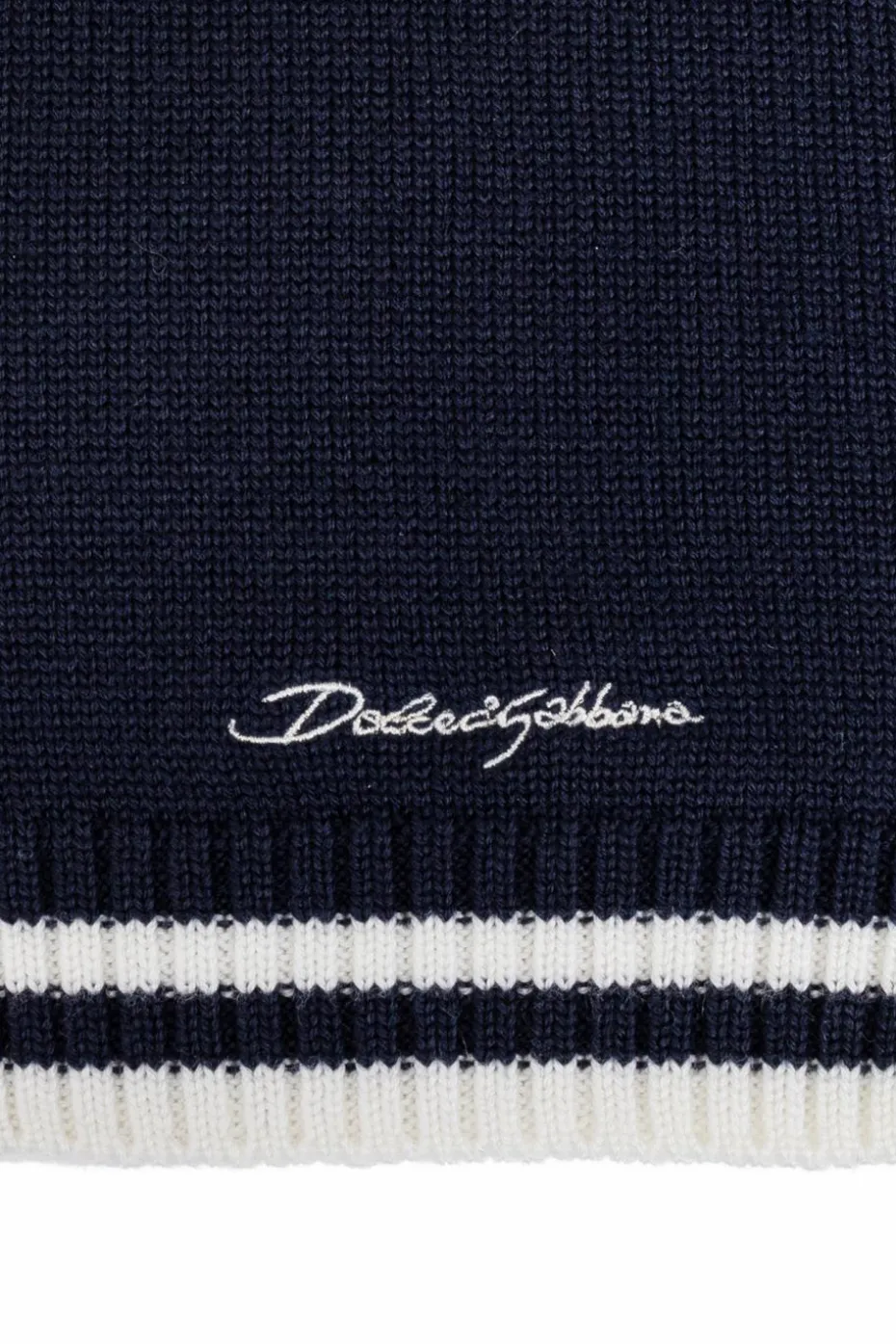 Dolce & Gabbana Kids NAVY BLUE Wool scarf with logo