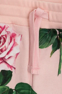 Dolce & Gabbana Kids PINK Pants with floral pattern