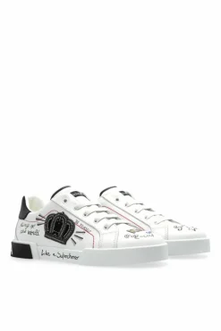Dolce & Gabbana Kids WHITE Sports shoes with an appliqué