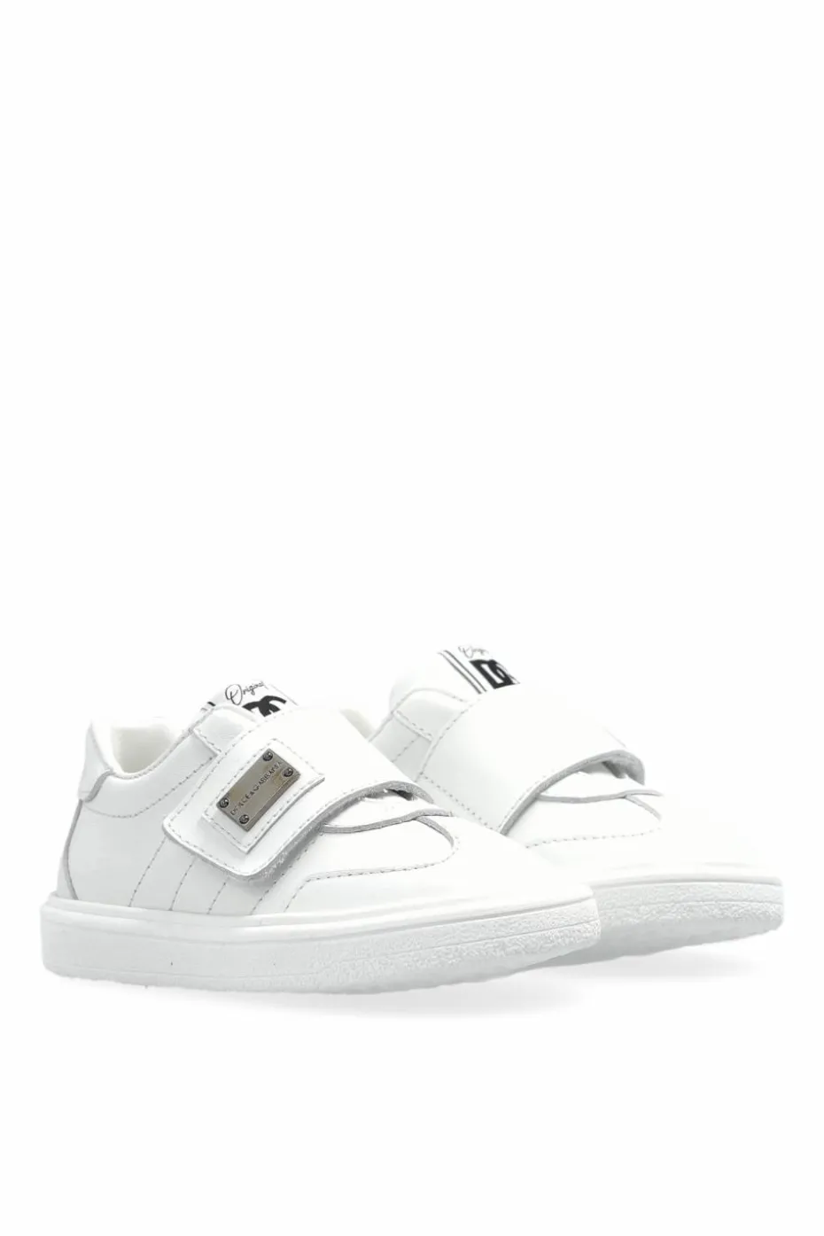 Dolce & Gabbana Kids WHITE Sports shoes with an application