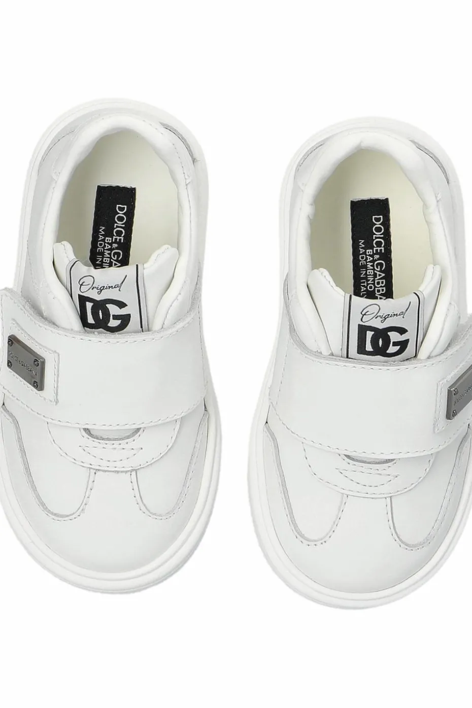 Dolce & Gabbana Kids WHITE Sports shoes with an application