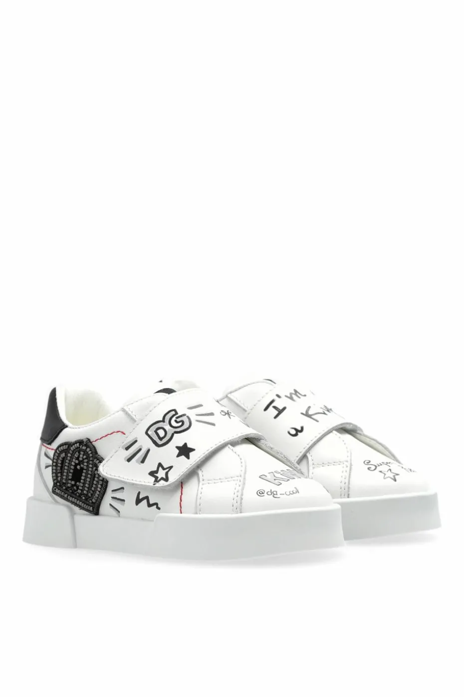 Dolce & Gabbana Kids WHITE Sports shoes with application