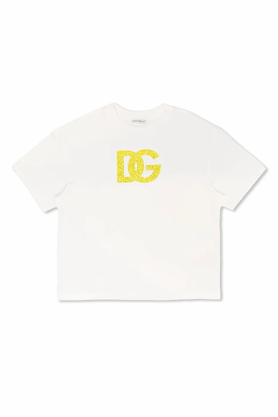 Dolce & Gabbana Kids WHITE T-shirt with sequined logo