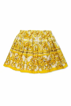 Dolce & Gabbana Kids YELLOW Skirt with `barocco` print
