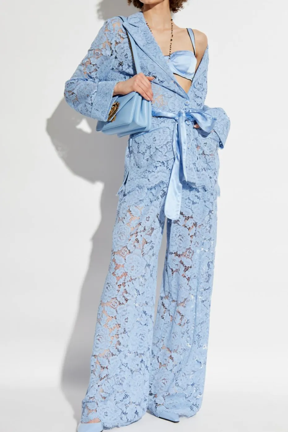 Dolce & Gabbana light blue Lace Pants