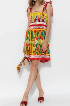 Dolce & Gabbana MULTICOLOUR Dress with Carretto pattern