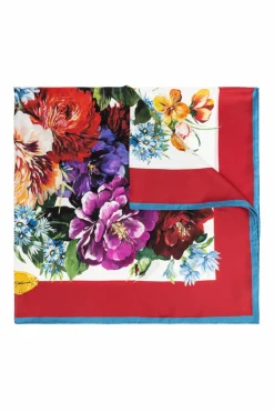 Dolce & Gabbana MULTICOLOUR Silk scarf with floral motif