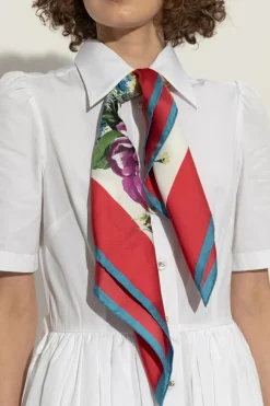 Dolce & Gabbana MULTICOLOUR Silk scarf with floral motif