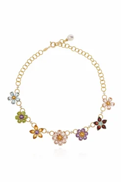 Dolce & Gabbana MULTICOLOUR Gold Necklace with Gemstones