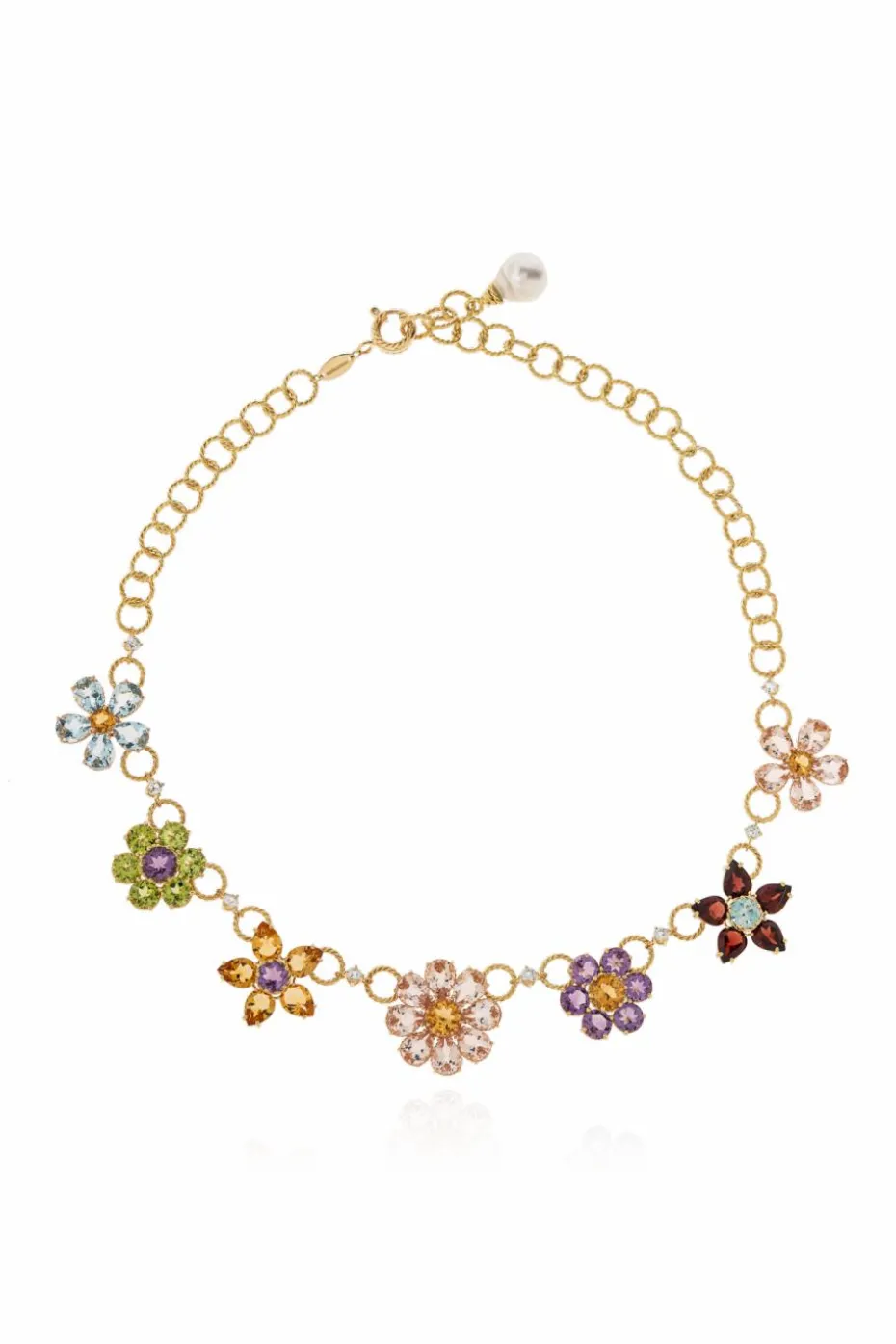 Dolce & Gabbana MULTICOLOUR Gold Necklace with Gemstones