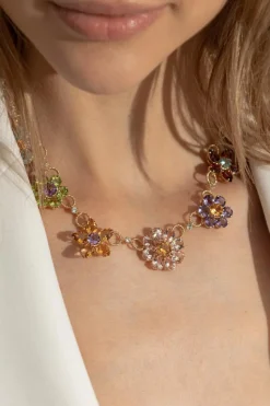 Dolce & Gabbana MULTICOLOUR Gold Necklace with Gemstones