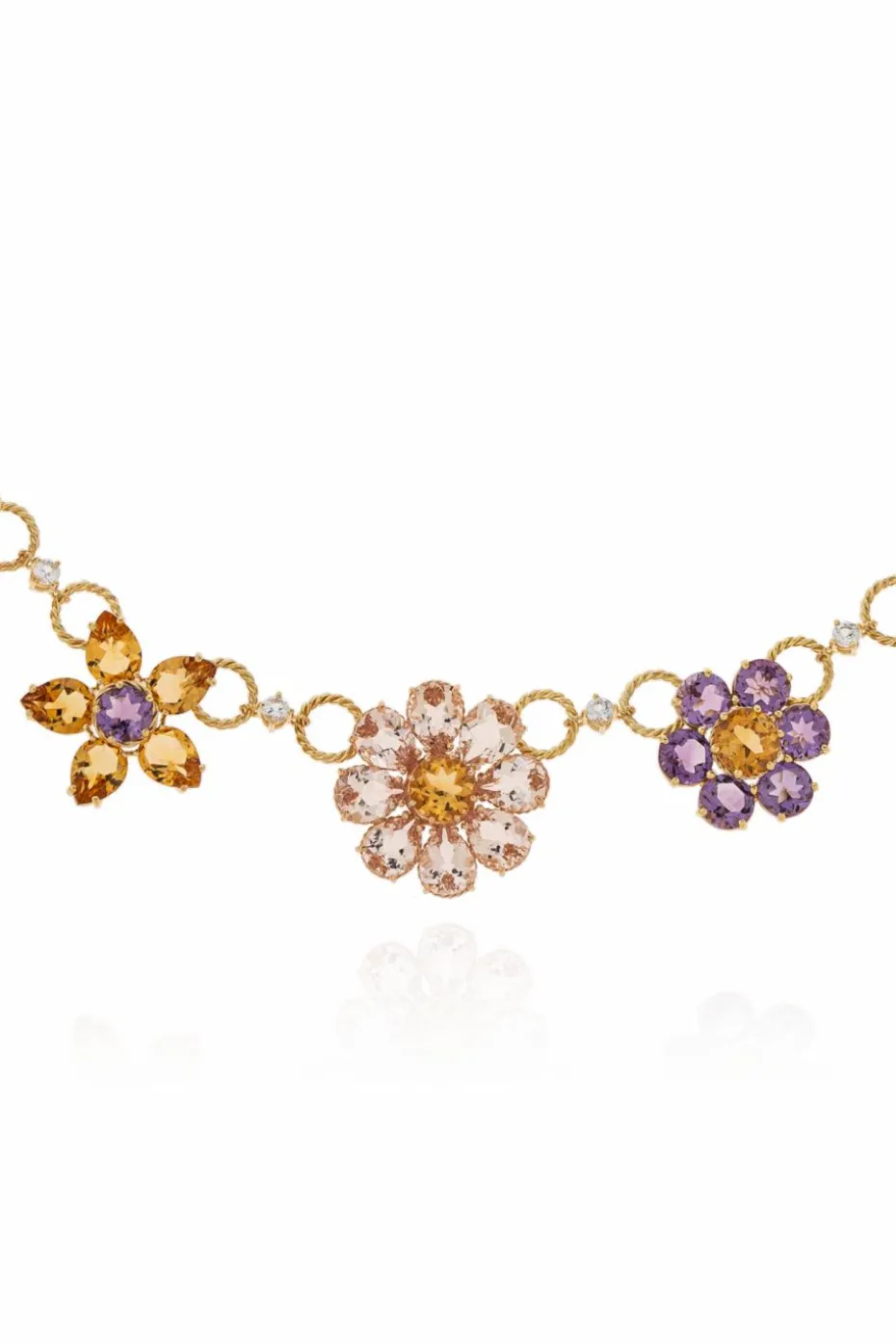 Dolce & Gabbana MULTICOLOUR Gold Necklace with Gemstones