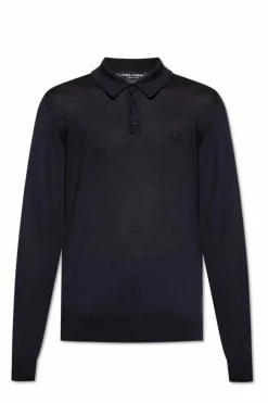 Dolce & Gabbana NAVY BLUE Long sleeve polo