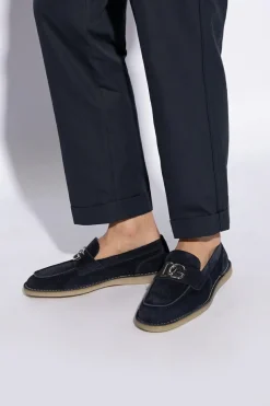 Dolce & Gabbana NAVY BLUE ‘New Florio’ suede loafers
