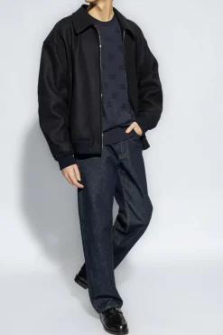 Dolce & Gabbana NAVY BLUE Sweater with monogram