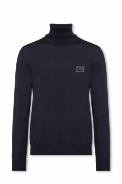 Dolce & Gabbana NAVY BLUE Wool turtleneck sweater