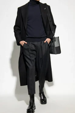 Dolce & Gabbana NAVY BLUE Wool turtleneck sweater