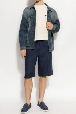 Dolce & Gabbana NAVY BLUE Linen shorts