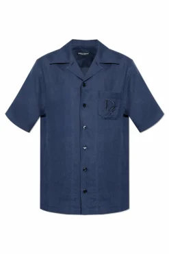 Dolce & Gabbana NAVY BLUE Linen shirt
