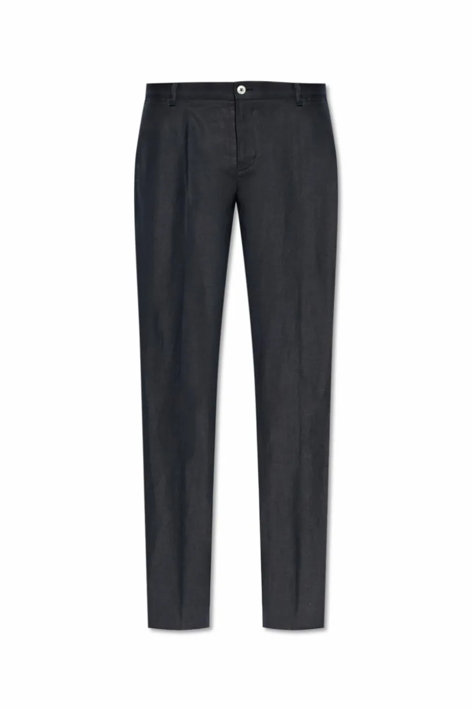 Dolce & Gabbana NAVY BLUE Linen pleated trousers