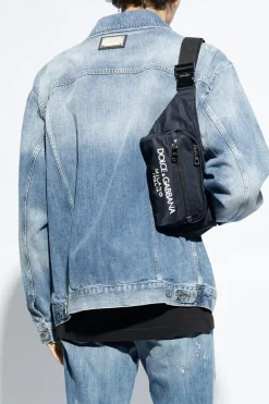 Dolce & Gabbana NAVY BLUE Belt bag with logo