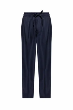 Dolce & Gabbana NAVY BLUE Wool pleated trousers