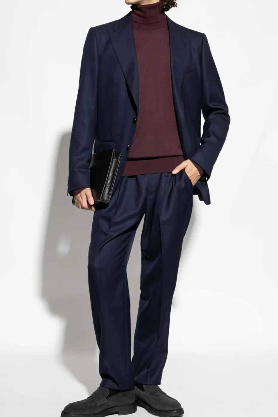 Dolce & Gabbana NAVY BLUE Wool pleated trousers