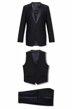 Dolce & Gabbana NAVY BLUE Three-piece suit in wool