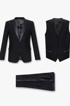 Dolce & Gabbana NAVY BLUE Three-piece wool suit