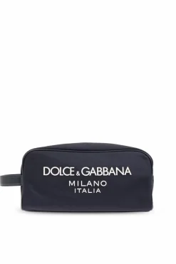 Dolce & Gabbana NAVY BLUE Wash bag with logo