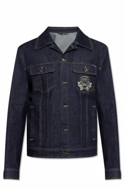 Dolce & Gabbana NAVY BLUE Denim jacket with appliquƩ