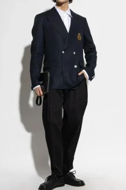 Dolce & Gabbana NAVY BLUE Linen blazer