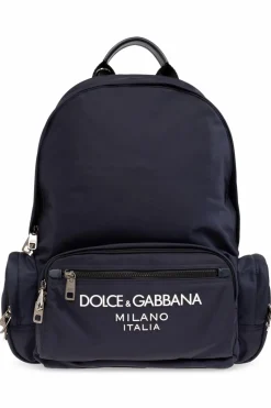 Dolce & Gabbana NAVY BLUE Backpack with logo