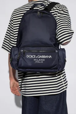 Dolce & Gabbana NAVY BLUE Backpack with logo