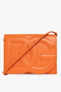 Dolce & Gabbana ORANGE Leather shoulder bag with logo
