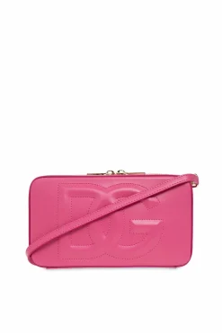 Dolce & Gabbana PINK Leather shoulder bag with logo
