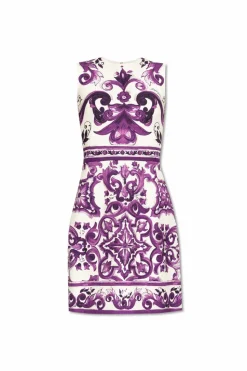 Dolce & Gabbana PURPLE Dress with "Majolica" print