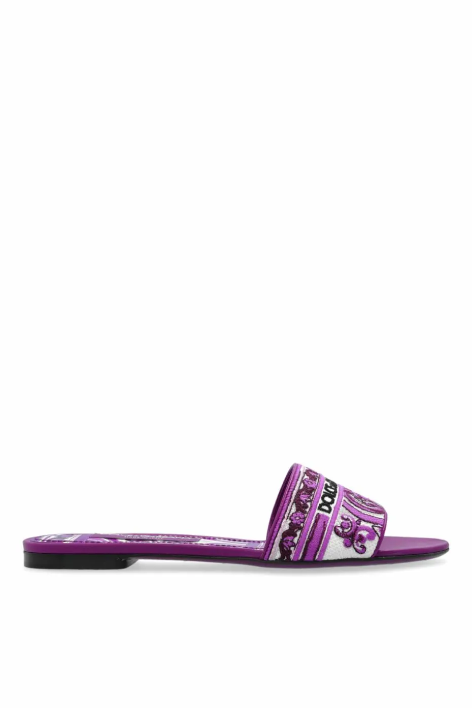Dolce & Gabbana PURPLE Flip-flops with "Majolica" pattern