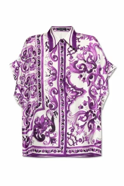 Dolce & Gabbana PURPLE Shirt with "Majolica" print