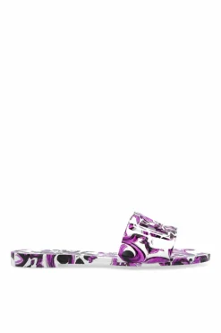 Dolce & Gabbana PURPLE Slides with "Majolica" print