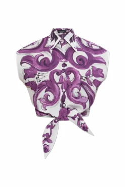 Dolce & Gabbana PURPLE Top with "Majolica" print