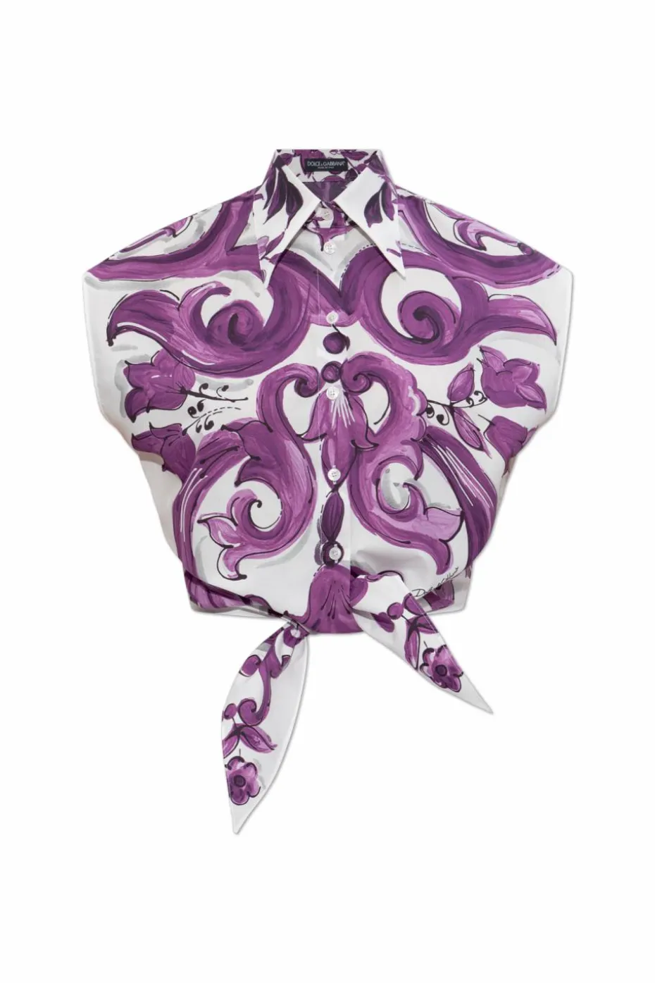 Dolce & Gabbana PURPLE Top with "Majolica" print