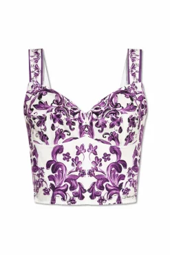 Dolce & Gabbana PURPLE Top with "Majolica" print