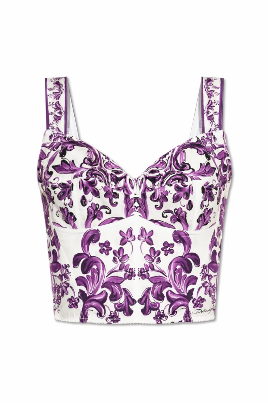 Dolce & Gabbana PURPLE Top with "Majolica" print