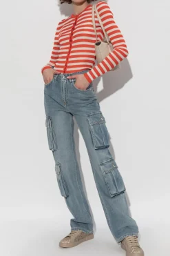 Dolce & Gabbana RED Cardigan with striped pattern