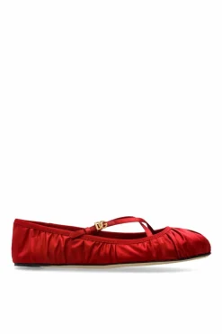 Dolce & Gabbana RED Satin Ballet Flats