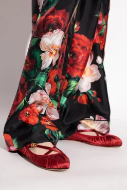 Dolce & Gabbana RED Satin Ballet Flats