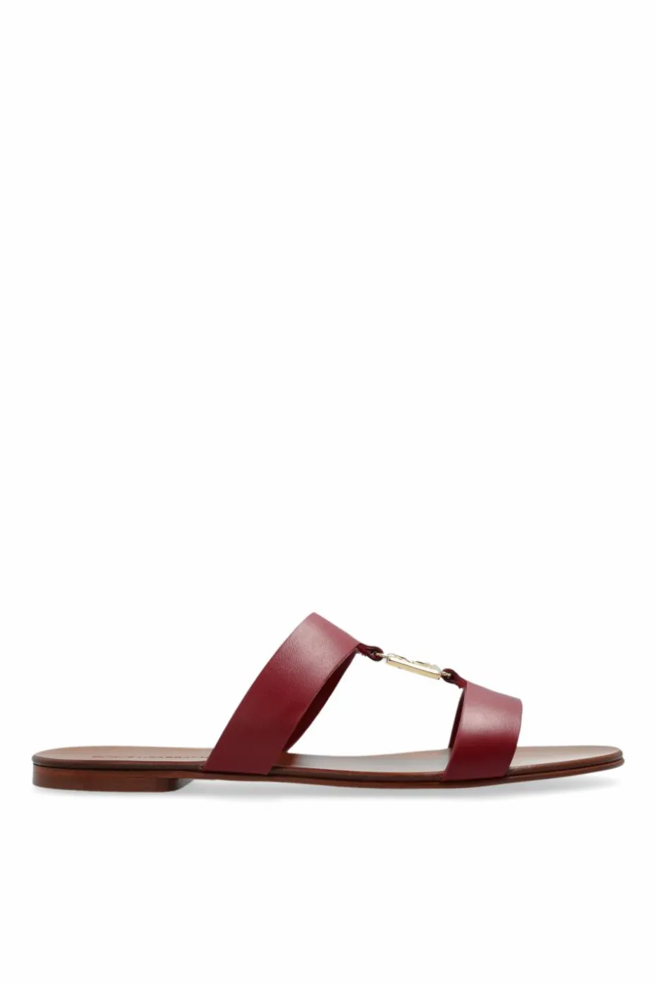 Dolce & Gabbana RED Slides with a logo-shaped appliqué