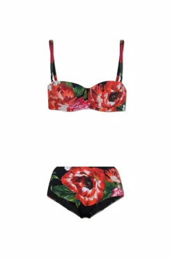 Dolce & Gabbana RED Two-piece swimsuit with floral motif