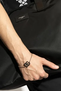 Dolce & Gabbana SILVER Bracelet with a pendant in the shape of a logo